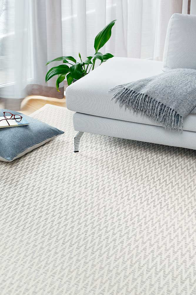 NARMA smartWeave® KISKA White Kahepoolne Šenillvaip