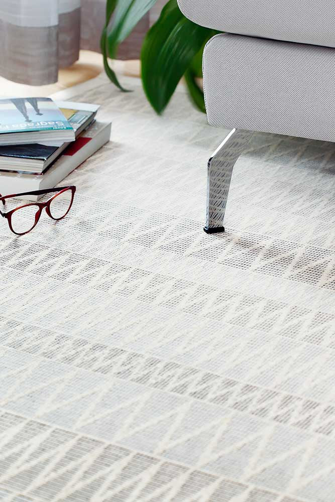 NARMA smartWeave® KISKA White Kahepoolne Šenillvaip