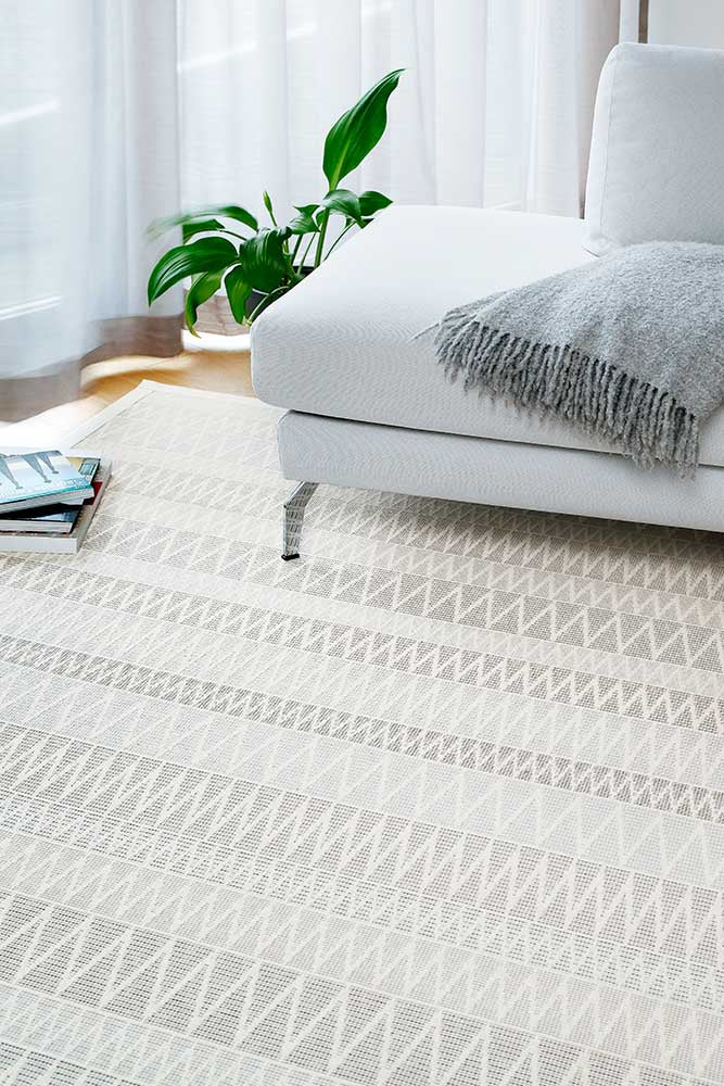 NARMA smartWeave® KISKA White Kahepoolne Šenillvaip